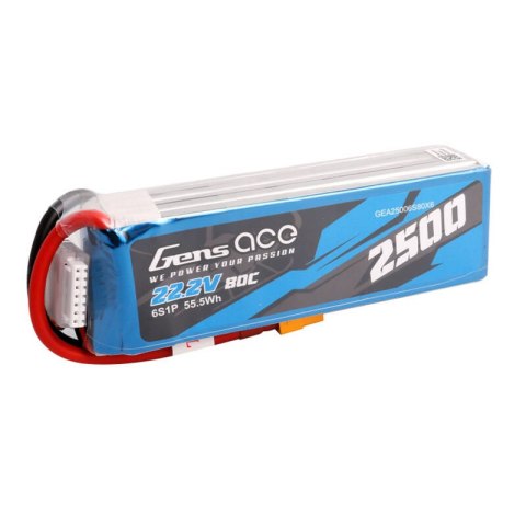 Akumulator Gens ace 2500mAh 22.2V 80C 6S1P Lipo z konektorem XT60 plug