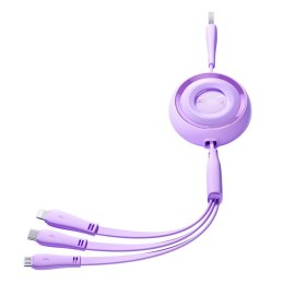 Kabel 3w1 Joyroom Colorful USB do USB-C/Lightning/Micro USB 3.5A, 1m (fioletowy)