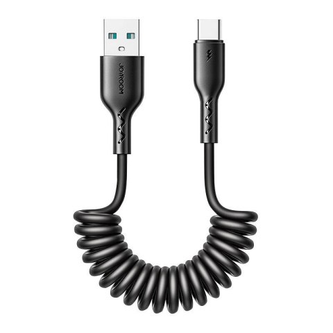 Kabel szybko ładujący do samochodu Joyroom USB-A do USB-C Easy-Travel Series 3A 1.5m, skręcany (czarny)