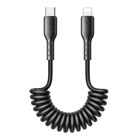 Kabel szybko ładujący do samochodu Joyroom USB-C do Lightning Easy-Travel Series 30W 1.5m, skręcany (czarny)