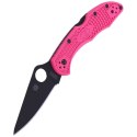 Nóż składany Spyderco Delica 4 FRN Pink, Black Blade Plain CPMS30V (C11FPPNS30VBK)