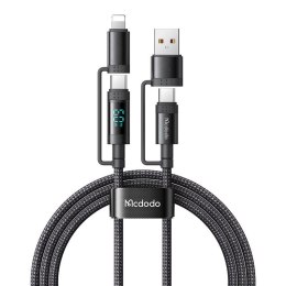 Kabel USB-C/A do USB-C/Lightning McDodo 4w1 CA-1990 1.2m (czarny)