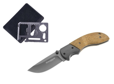 Nóż składany Magnum Pioneer Wood, stal 440A, drewno różane, 01MB760