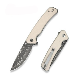 Nóż składany Civivi Merit Ivory G10, Damascus