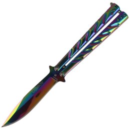 Nóż motylek Martinez Albainox Balisong, Rainbow Finish (02103)