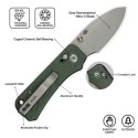 Nóż składany Civivi Baby Banter 2 Green Canvas Micarta, Gray Stonewashed Nitro-V by Ben Petersen (C23074-3)