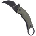 Nóż składany FOX Karambit Black Bird by Bastinelli G10 OD Green, Black Idroglider (FX-591 OD)