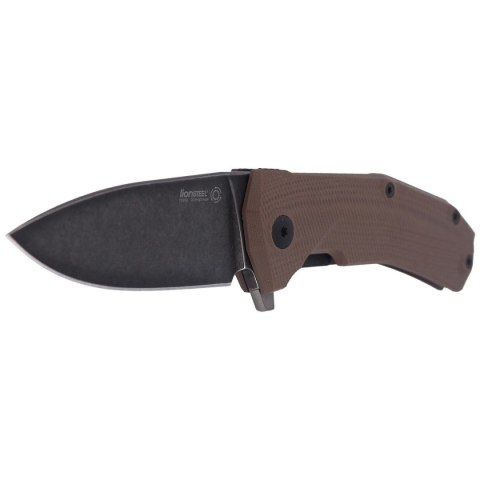 Nóż składany LionSteel KUR G10 Brown, Black Stone Washed