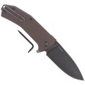 Nóż składany LionSteel KUR G10 Brown, Black Stone Washed
