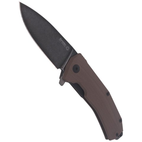Nóż składany LionSteel KUR G10 Brown, Black Stone Washed