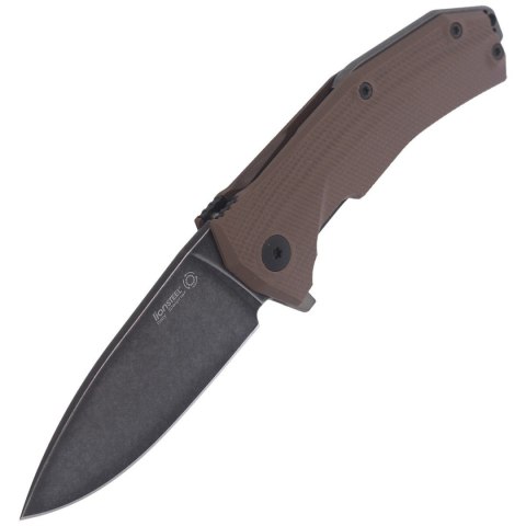 Nóż składany LionSteel KUR G10 Brown, Black Stone Washed