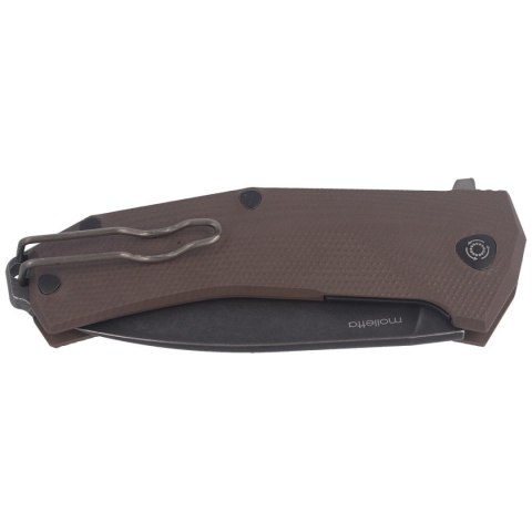 Nóż składany LionSteel KUR G10 Brown, Black Stone Washed