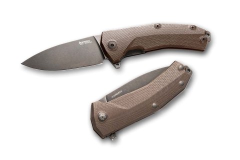 Nóż składany LionSteel KUR G10 Brown, Black Stone Washed
