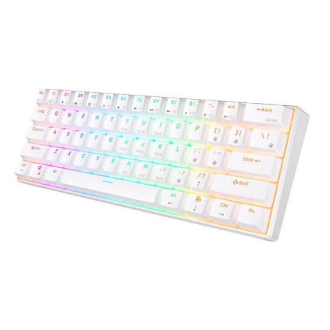 Klawiatura mechaniczna Royal Kludge RK61 RGB, brown switch (biała) (QWERTY)