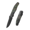 Nóż składany Kubey KB Velvet Snake Black DLC Titanium/Watermelon Sugar Camo Carbon, Black DLC M390 by Bastard Knives (KB266C)