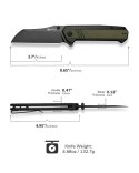 Nóż składany Sencut Draxor Green/Black G10, Black 9Cr18MoV (S24035-2)
