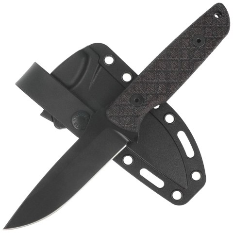 Nóż Spartan Blades Alala Black Canvas Micarta, Black 1095 Cro-Van by Curtis Iovito (SBSL004BKBK)