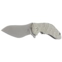 Nóż składany Fox Flipper OD Green Canvas Micarta, Acid Stonewashed N690Co by Jens Ansø (FX-302 MOD)
