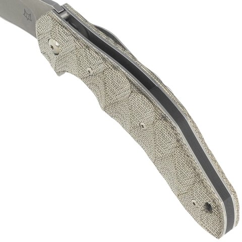 Nóż składany Fox Flipper OD Green Canvas Micarta, Acid Stonewashed N690Co by Jens Ansø (FX-302 MOD)