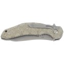 Nóż składany Fox Flipper OD Green Canvas Micarta, Acid Stonewashed N690Co by Jens Ansø (FX-302 MOD)