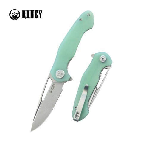 Nóż składany Kubey Dugu Jade G10, Beadblasted 14C28N (KU210I)