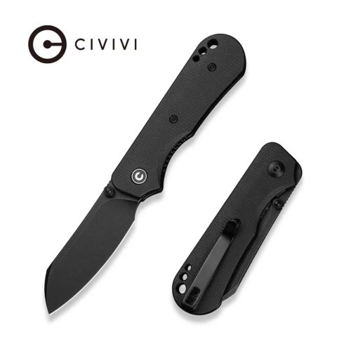 Nóż składany Civivi Crabby Black Canvas Micarta, Black Stonewashed 14C28N by Ken Onion Jr. (C24055-3)
