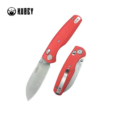 Nóż składany Kubey Breeze Red G10, Stonewashed 14C28N by Caleb Waldman (KU288B)