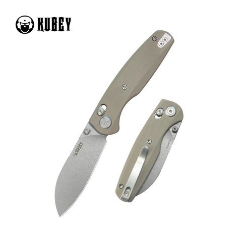 Nóż składany Kubey Breeze Tan G10, Stonewashed 14C28N by Caleb Waltman (KU288C)