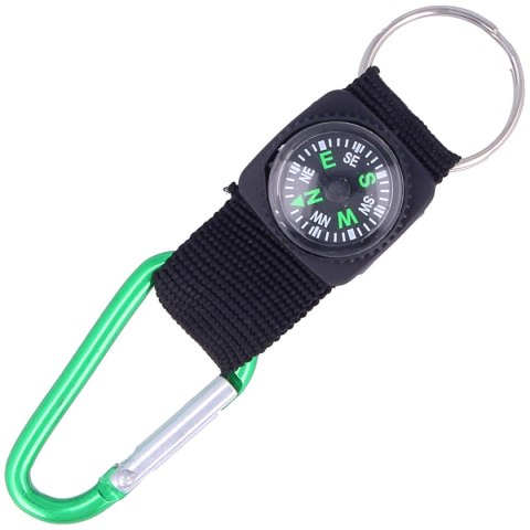 Karabińczyk z kompasem Martinez Albainox Green Aluminium (09896-GR)