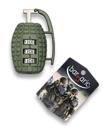 Kłódka Barbaric Grenade z zamkiem szyfrowym, Green (09919 GR)