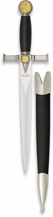 Nóż Tole 10 Imperial Templar Dagger Ornament , Black/Chrome ABS/Zamak, Satin 3CR13Mov (32308)