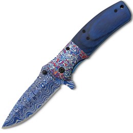 Nóż składany Martinez Albainox Blue Wood/Steel, 3D 3Cr13Mov (18911)