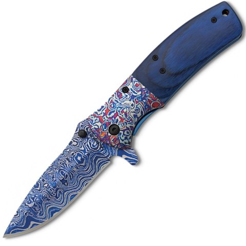 Nóż składany Martinez Albainox Blue Wood/Steel, 3D 3Cr13Mov (18911)