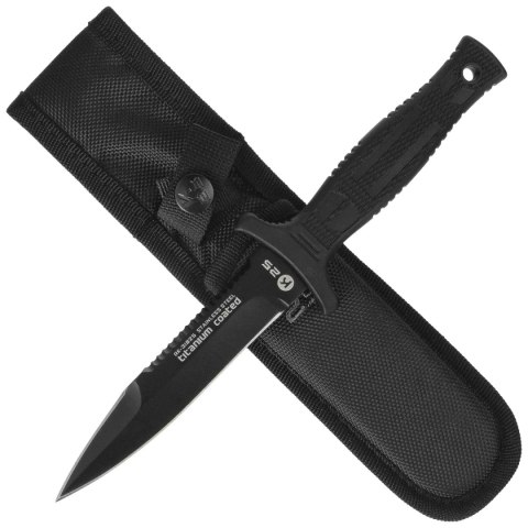 Nóż boot K25 Botero Black Rubber, Black Titanium 7Cr17Mov (31825)