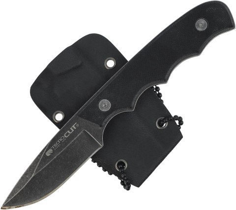 Nóż na szyję Tecnocut TCN3418 Neck Knife - Black G10, Black Stonewashed 440