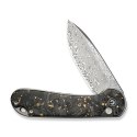 Nóż składany Civivi Button Lock Elementum II Shredded Carbon Fiber/Golden Shred, Damascus (C18062P-10)