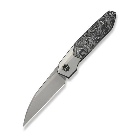 Nóż składany WeKnife Brr15 Gray Titanium/Aluminium Foil Carbon Fiber, Stonewashed M390 by Rafal Brzeski (WE24007-2)