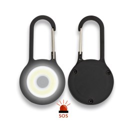 Karabińczyk z latarką Barbaric Black PVC (09901)