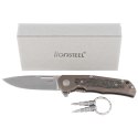 Nóż składany LionSteel Q4ttro Bronze Titanium/Fat Carbon, Satin MagnaCut by Molletta (Q4 BR)