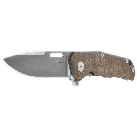Nóż składany LionSteel Q4ttro Green Burlap Micarta/Titanium, Satin MagnaCut by Molletta (Q4 BGR)