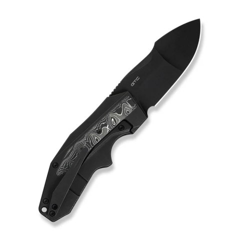 Nóż składany WeKnife Coral Black Titanium/Aluminium Foil Carbon Fiber, Black Stonewashed CPM 20CV by Gustavo T. Cecchini (WE2404