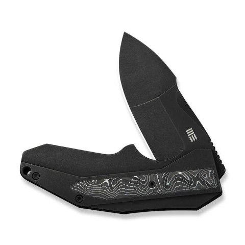Nóż składany WeKnife Coral Black Titanium/Aluminium Foil Carbon Fiber, Black Stonewashed CPM 20CV by Gustavo T. Cecchini (WE2404