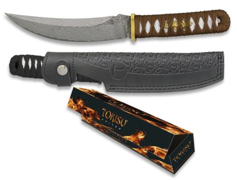 Sztylet japoński Tokisu Brown String, CNC Damascus (32624)