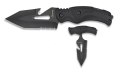 Nóż skladany Martinez Albainox 2-in-1 Tactical Black Rubberized Fiber