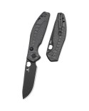 Nóż składany Bestechman Angry Owl Black G10 w/ Carbon Fiber Pattern, Black PVD D2 by Keanu Alfaro (BMK12F-2)