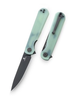 Nóż składany Bestechman Flick Jade G10, Black PVD D2 by Ostap Hel (BMK13E)