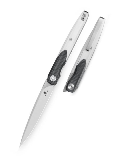 Nóż składany Bestechman Lanza Black/White G10, Satin/Stonewashed 14C28N by Grzegorz Grabarski (BMK14A)